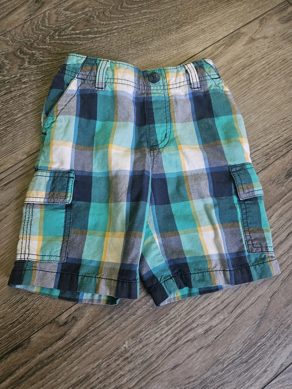 2 Pairs Boys Plaid Cargo Shorts